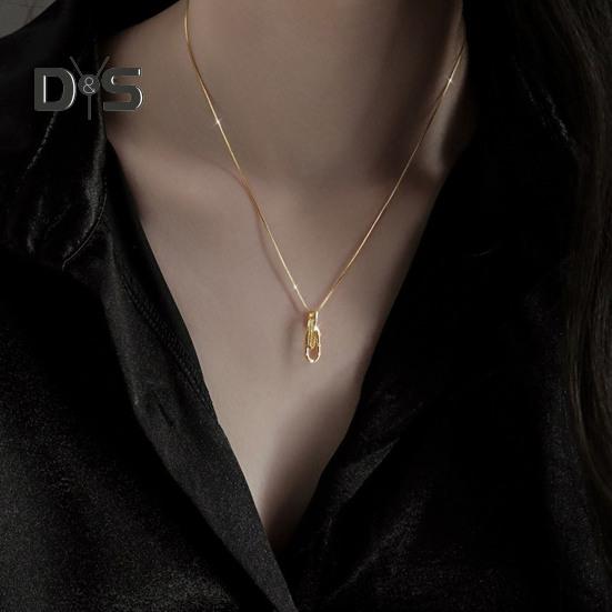 Safety Pin Necklace Copper Paper Clip Pendant Necklace Women Clavicle Choker Jewelry Gift for Anniversary Birthday