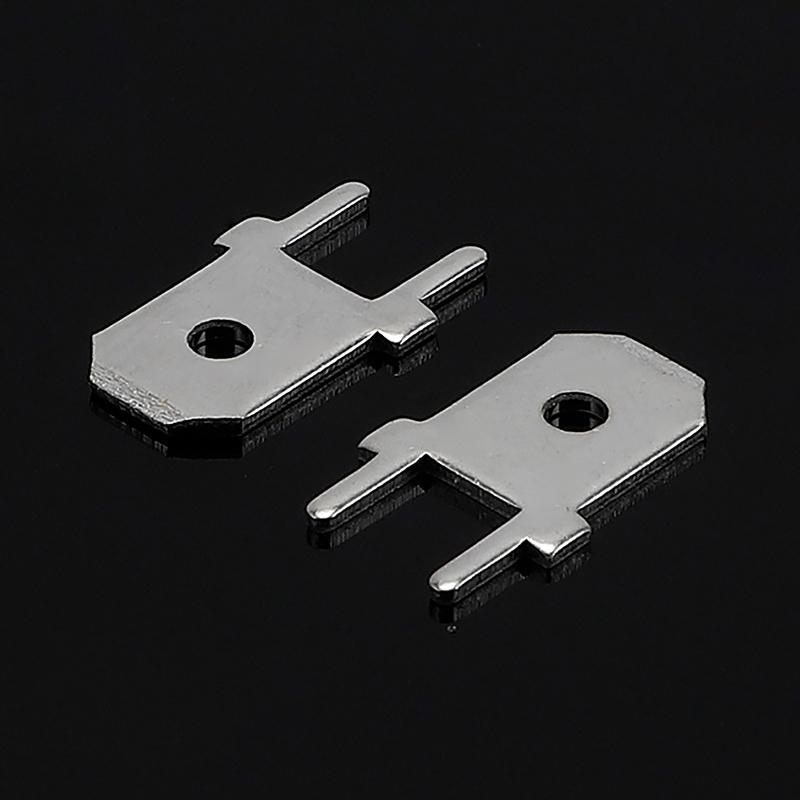 50Pcs 6.3Mm 4.8Mm Inserts Plug Male Terminal 250 Pcb Solder Lug Thickness 0.8 Two Legs ,Pcb Welding Sheet