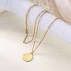 Minimalist Round Pendant Necklaces For Women Gold Color Stainless Steel Geometric Round Necklace Wedding Party Jewelry Gift