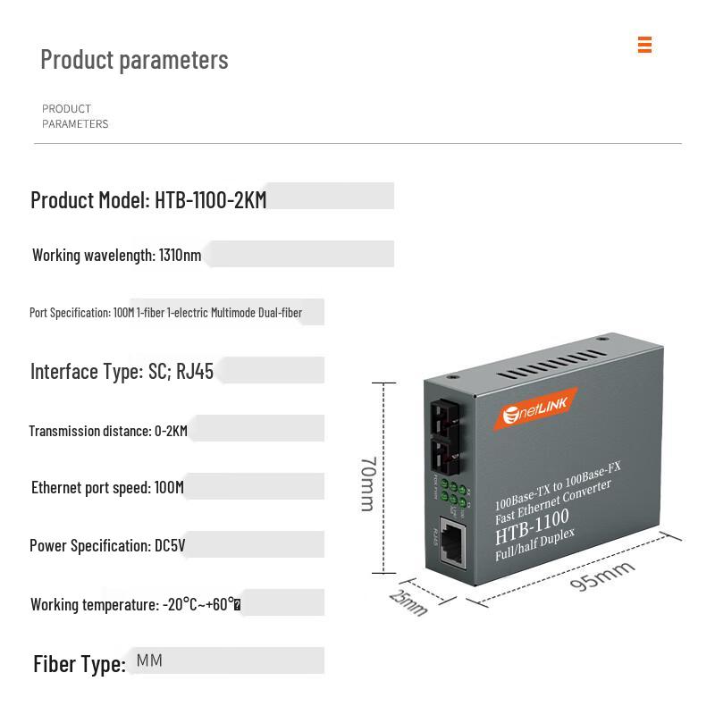 netLINK HTB-1100-2KM Fiber Optic Transceiver Pair