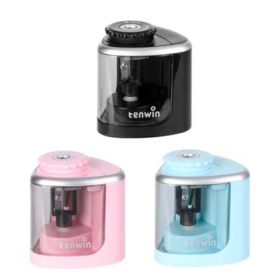 Tenwin Elektrischer/Manueller 2-in-1-Bleistift Spitzer Tragbar Sicher Schüler Spiralstahlklinge Kinder Erwachsene Automatischer Bleistift Spitzer 8005