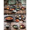 CAMPING MOON Tableware Camping Plate Stainless Steel Tableware Set 4 Pieces Comes with Canvas Case Black Gear BKS395-1S