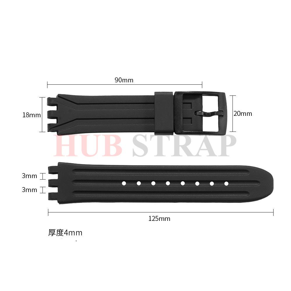 18mm Silicone Watch Bands Waterproof Soft Rubber Sport Watch Band for Swatch SUIK400 SUIB400 Watch Strap Belt for Men Women