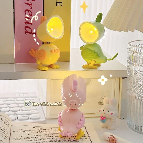 Small Cute Bird Table Lamp Cartoon Parrot Shaped Night Light Magnetic Adjustable LED Bedside Lamp for Bedroom Kids Room