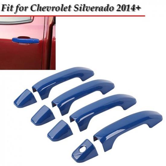 For Chevy SilveradoGMC Sierra 2014+ Exterior Door Handle Shell Cover Trim Blue