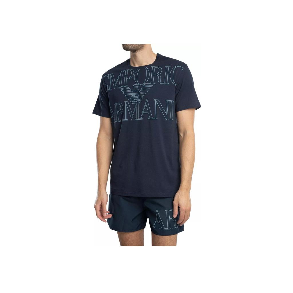 Emporio Armani Logo Print Crew Neck Short Sleeve T-Shirt Men tops Blue EM000574-AF12326-UB102