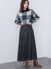 Skirt Wide Pleated Denim Skirt BLACK M [Beams Heart] Women's