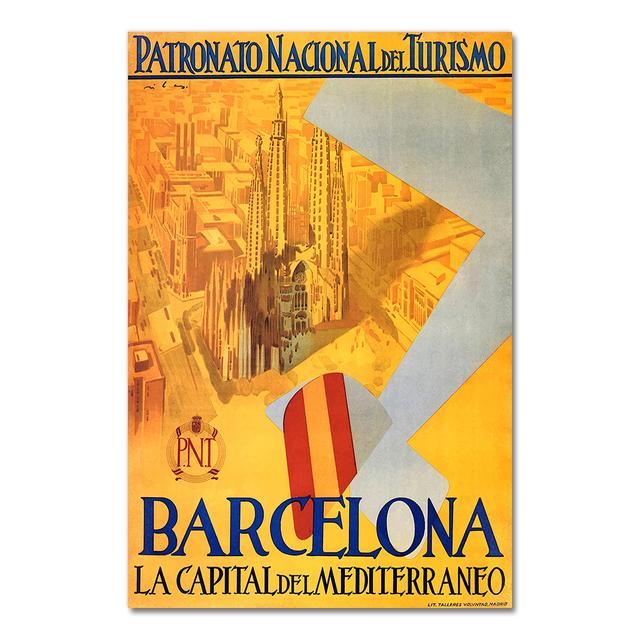 Europe Spain Barcelona Pop Art Travel Canvas Paintings Vintage Kraft Posters Coated Wall Stickers Home Decor Family Gift No Frame