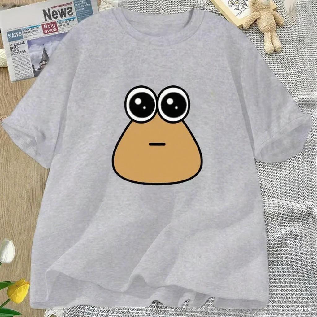 Hungy Pou Uwu Graphic Print Tees Funny Oversized Men Women Short Sleeve Tshirt Clothing Streetwear Tee Shirt Tops Soft Cotton