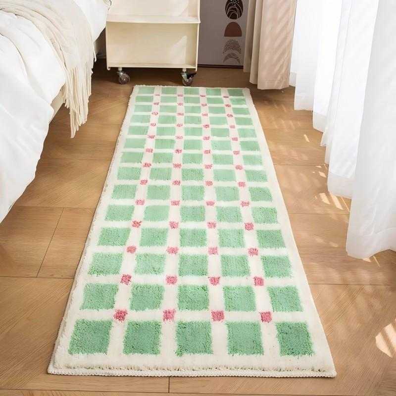 

ins Fresh Imitation Cashmere Rug Insulation Easy To Care Bedroom Bed Blanket Cloakroom Carpet Bathroom Door Mat Home Decor 40x120cm 16x47inch