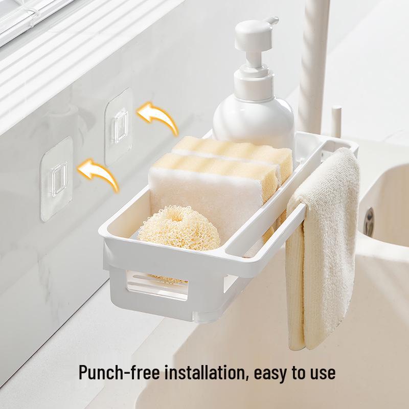Punch-Free Kitchen Dishcloth & Soap Storage Rack