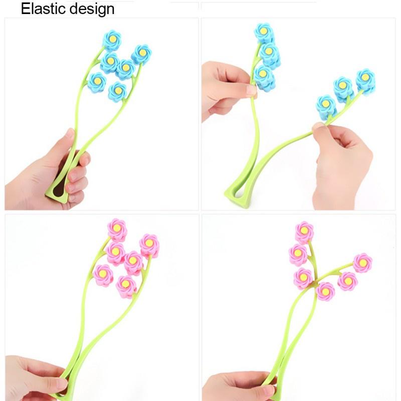 Rolo de massagem facial portátil, formato de flor, elástico, emagrecimento, ferramentas de beleza facial