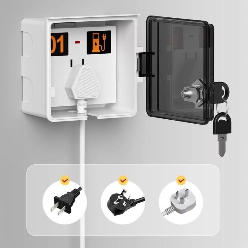 Outdoor Socket Box Anti-Theft Waterproof Cover 86Type Lockable Socket Waterproof Dustproof Box Charging Socket Lock Box