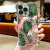 Summer Plants Green Leaf Soft Phone Case For iPhone 15 16 17 Air 14 Pro Max 16E Plus 13 12 Mini Plating Anti-Fall Fundas