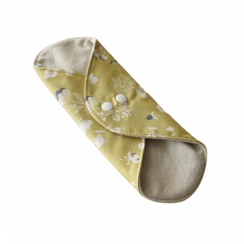 

Hanafu Cloth Pad Organic for and 1 Made in Mugwort and Wildflower Medium Plant-Dyed Liners, Cotton, Discharge, Fertility, Incontinence, Pad, Japan,