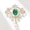 Elegant Zircon Court-Style Brooch with Water Drop Pearl Corsage Pin for Women