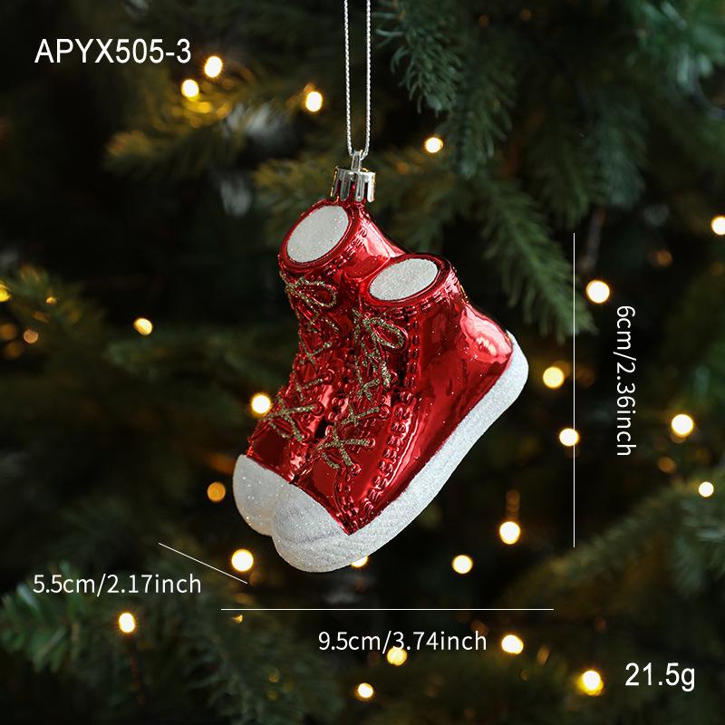 Christmas Pendant Red White Cartoon Plastic Christmas Tree Pendant Diy Vertical Pendant Family Christmas Atmosphere Decoration