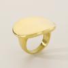 Golden Stainless Steel Oval Charm Ring For Women Polished Hip Hop Chunky Finger Ring Aniolls Trendy Party Jewelry Girl Gift