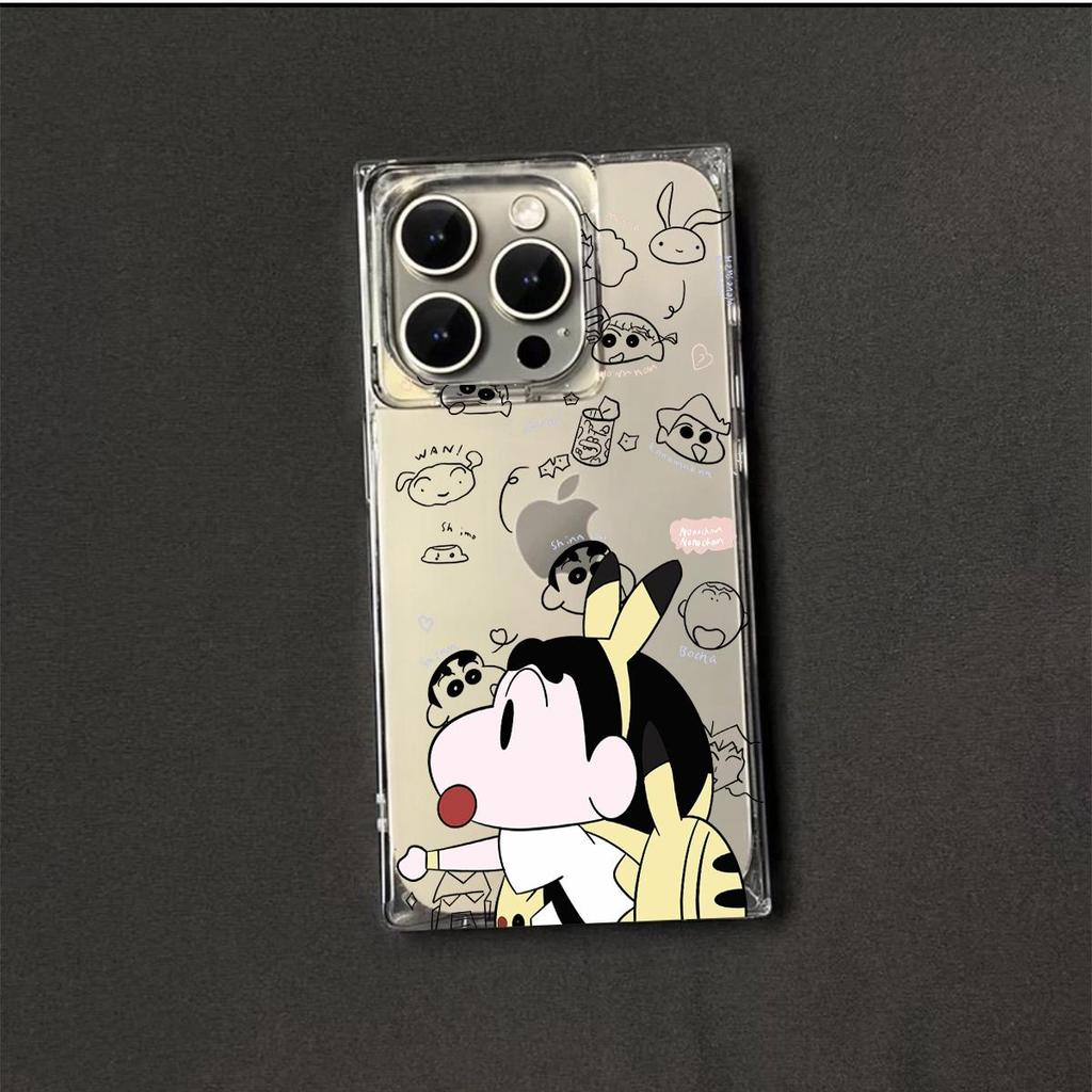 Clear Square Back Tube Case Protection For iPhone 14 Pro Max 12 15 Plus 11 16 ProMax 13 Anti-Oxygen,Pikachu Boy Pattern Casing