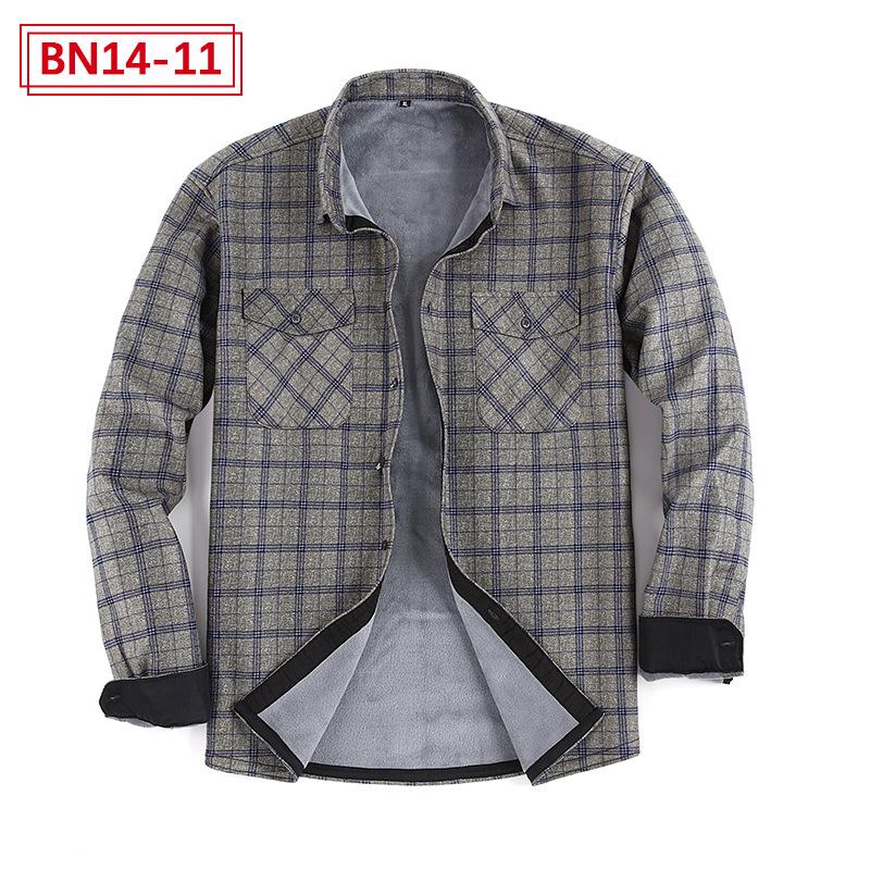 Men's Winter Flannel Shirt Jackets With Sherpa Lined Long Sleeve Button Down Fleece Shirts for Men Casual Warm Plaid Thermal Shirt With Pockets