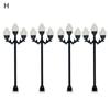 4 Peças DIY Função Casa de Bonecas Luz de Jardim Preto e Branco Lâmpada de Paisagem Miniatura Altamente Simulada Brinquedo para Criança