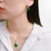Jewelry Retro Foreign Trade Stud Earrings Simulation Emerald Colored Gemstone Stud Earrings Ring Pendant