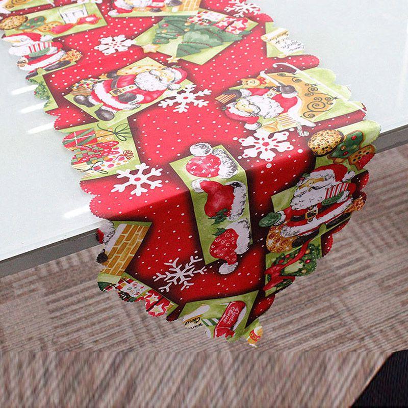 Versatile Red And White Santa Claus Table Runner Ideal For Holiday Celebrations 14x71 Inch