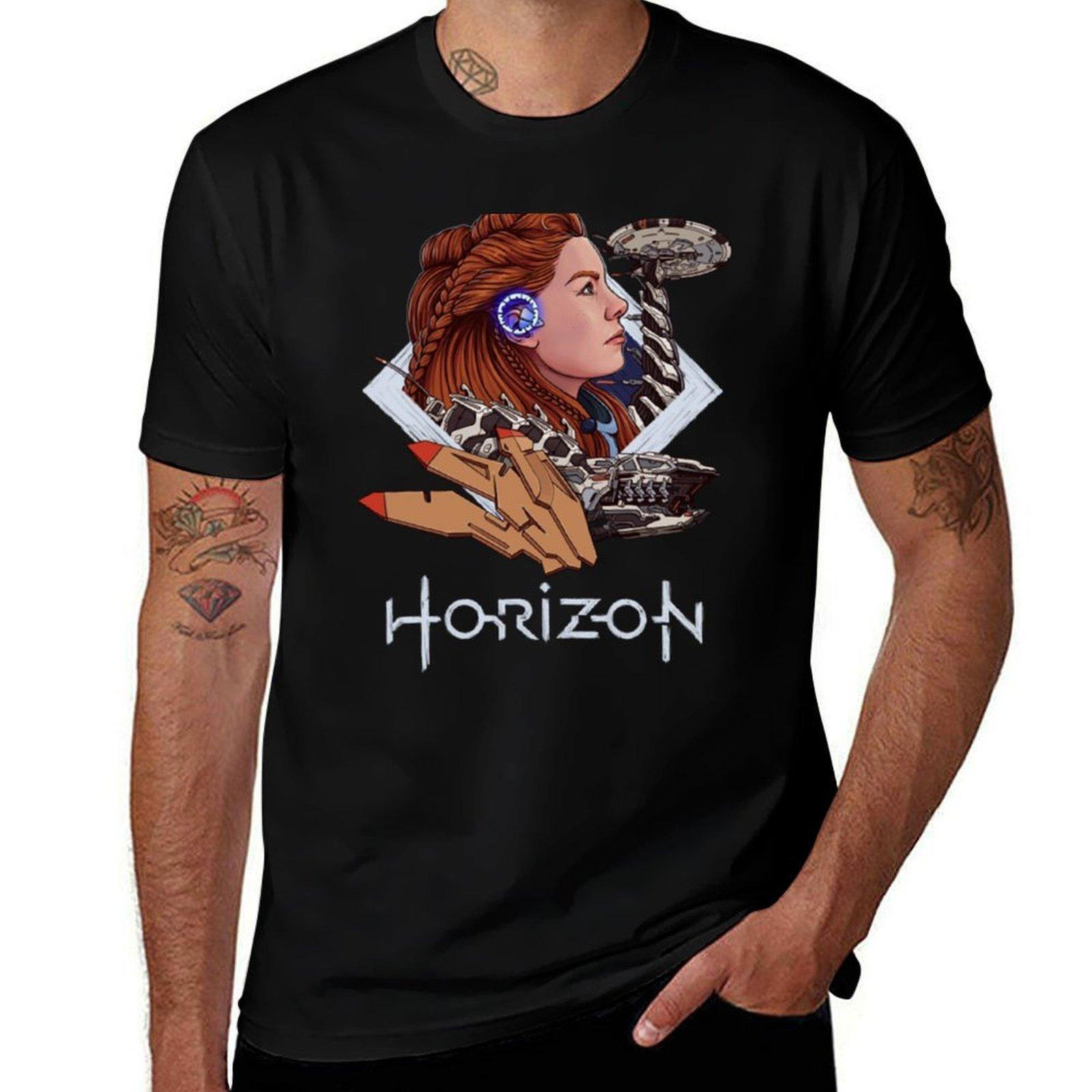 

Вінтажний Футболка Horizon Zero Dawn г чоловічі футболки футболки для чоловіка футболки з принтом Футболка M