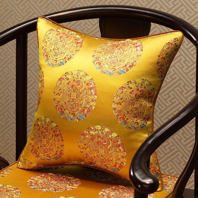 Chinese-Style Jacquard Square Pillow Cover Embroidered Lumbar Pillow Case Sofa Large Backrest Cover Hotel Office Home Decor