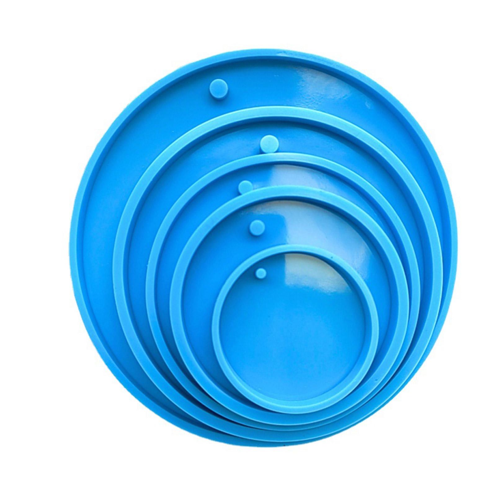 

5Pieces Shiny Circle Round Shape Keychain Silicone Mold with Hole for DIY Pendant Necklace Earrings Epoxy Craft Decor 1