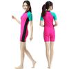Combinaison de Snorkeling Integrale pour Femme avec Rembourrage Soutien-gorge Intégré Protection UV Manches Courtes Maillot de Bain Sports Nautiques Plongée