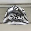 Striping Embroidered Elastic Beanies Brimless Knitting Hat For Men Women And Kids Soft Stretchable Cap