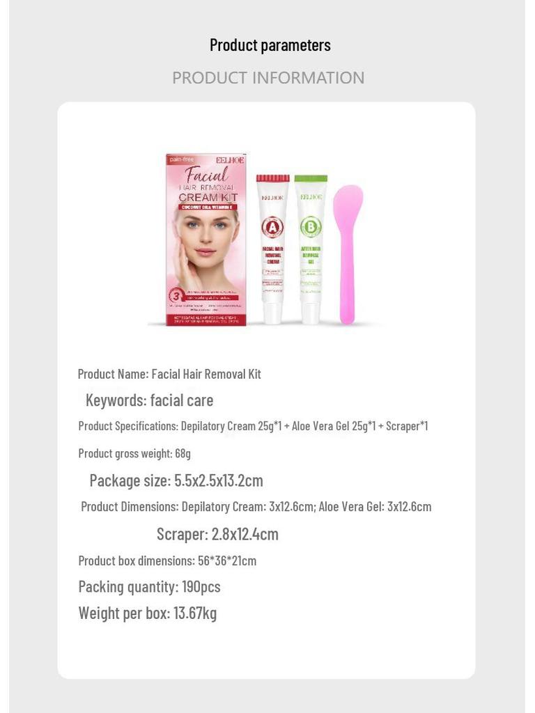 EELHOE Gesichtshaarentfernung & Hautglättungs-Set: Sanfte Enthaarungscreme für feine Gesichts- und Lippenhaare