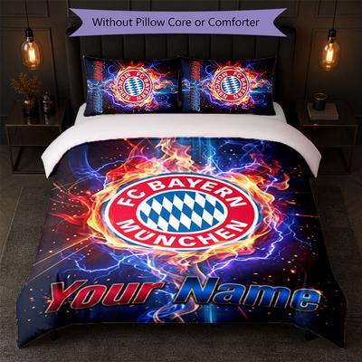 Bayern Mnichov Vlastní Jméno Text Povlečení 1 Povlak na Peřinu+2 Povlaky na Polštář Fotbalové Logo Personalizovaný Dárek Pro Zvláštní Příležitost Dekorace Ložnice