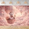 Pink Teddy Bear Photography Backdrop Sweet Dreamy Birthday Party Decoration Background Baby Shower Photo Booth Banner Supplies