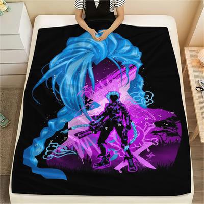 1PC Jinx Print Flannel Blanket, High Quality All Seasons, Home Decor, Warmth and Comfort, Perfect for Christmas Gifts