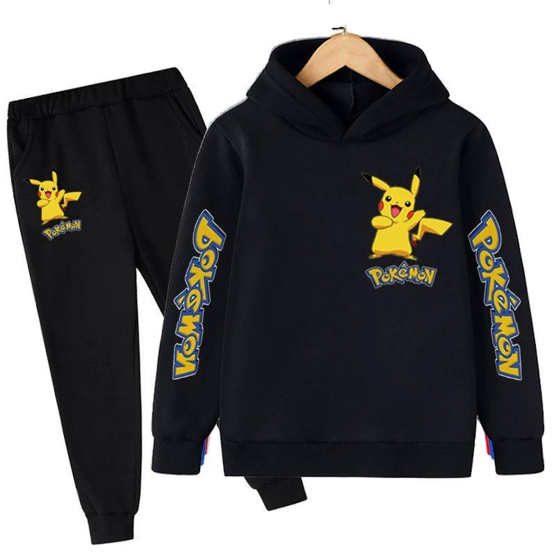 Unisex Anime Pikachu Hoodie Set for Kids - New Style