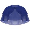 Women Elegant Pure Color Chiffon Shawl Cape Ruffle 2-Layer Chiffon Wraps Bolero Dress Accessory for Party Wedding