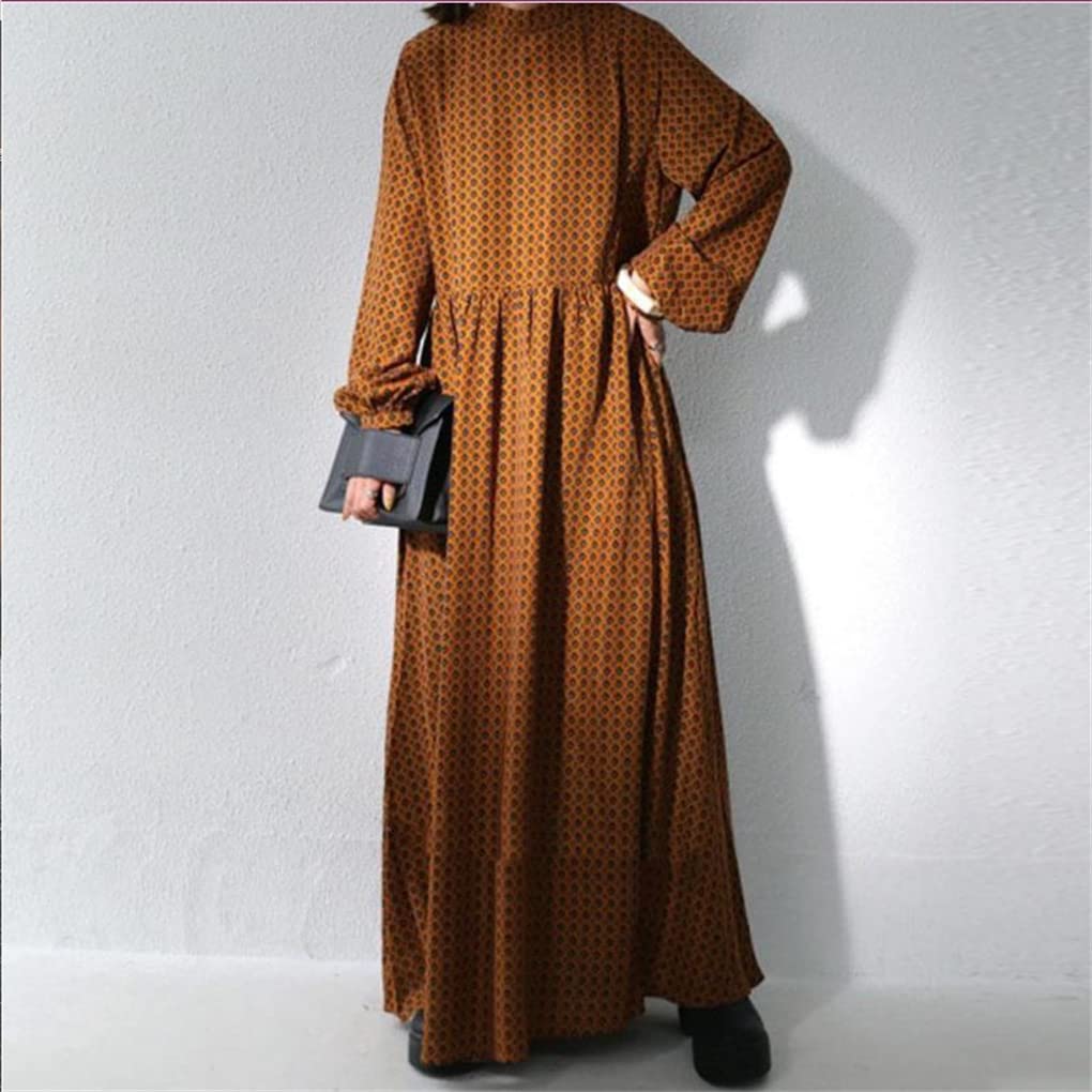 Maxi Long Loose Solid Casual One Size Fits [Mouhoukyo] Women's Dress, Sleeve, Figure-Flattering, Fit, A-Line, Cute, Slimming, Color, Long, (Color A,