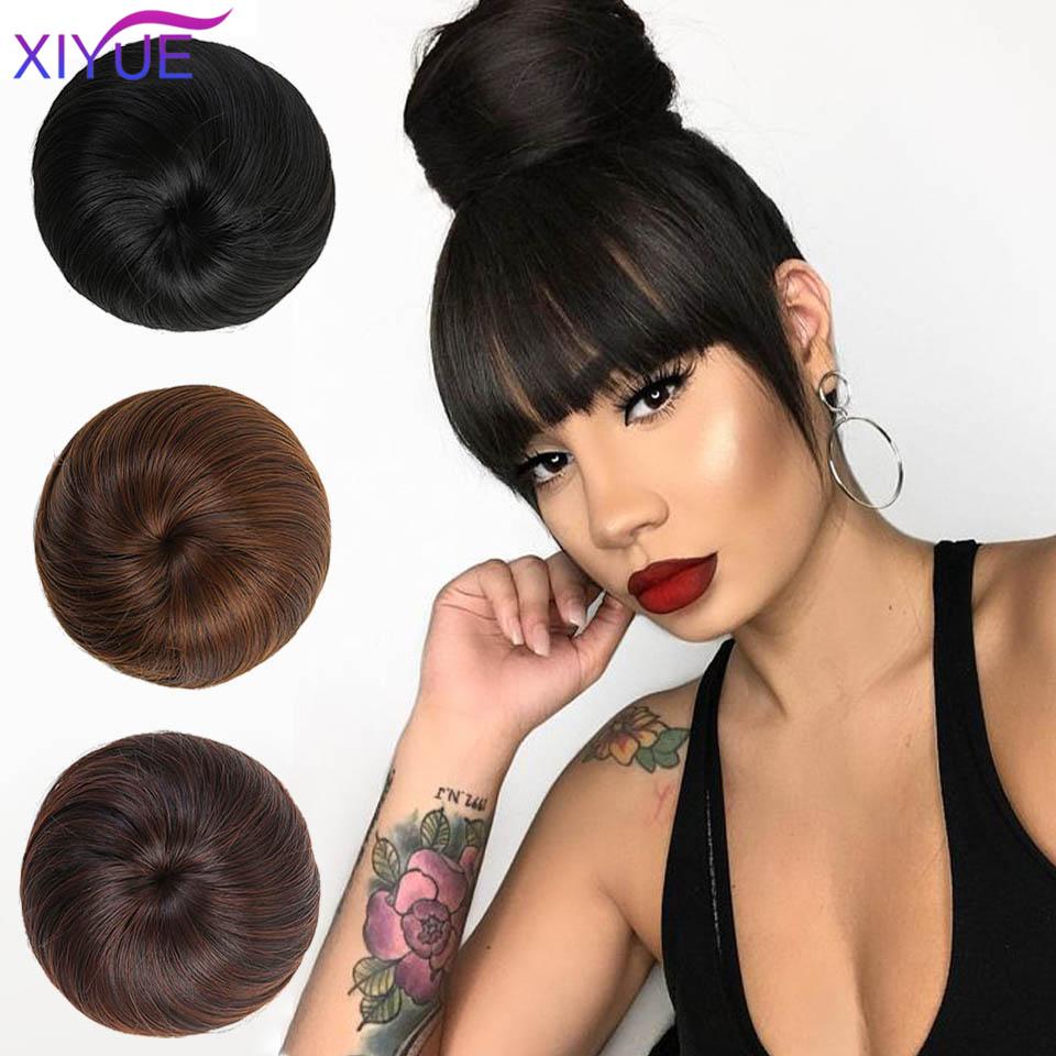 Synthetic Hair Bun Scrunchie Chignon Elastic Band Made Of Hair Clips High Temperture Fiber Hairpiece Ponytail Headwear