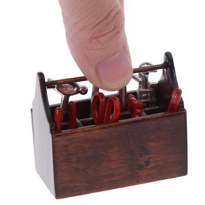1Set 1:12 Dollhouse Miniature Toolbox Handmade Doll House Accessories Tools Sets