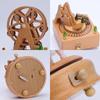 1pcs Wooden Music Box  Home Creative Solid Wood Carousel Ferris Wheel Crafts Valentine's Day Gift christmas music box