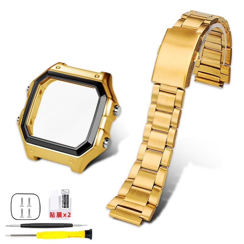 AE1200 Case Stainless Steel Bezel Strap for Casio G-Shock 3299 AE-1200WH AE-1300 Modified Metal Wristband Case Mirror Glass Kit