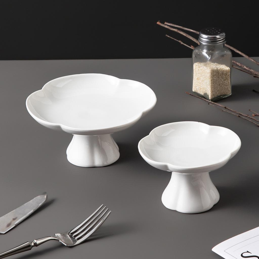 Dim Sum Plate Household Tall Plate Hotel High Value Snack Plate Around The Furnace Tea Refreshment Plate Creative Snack Tray