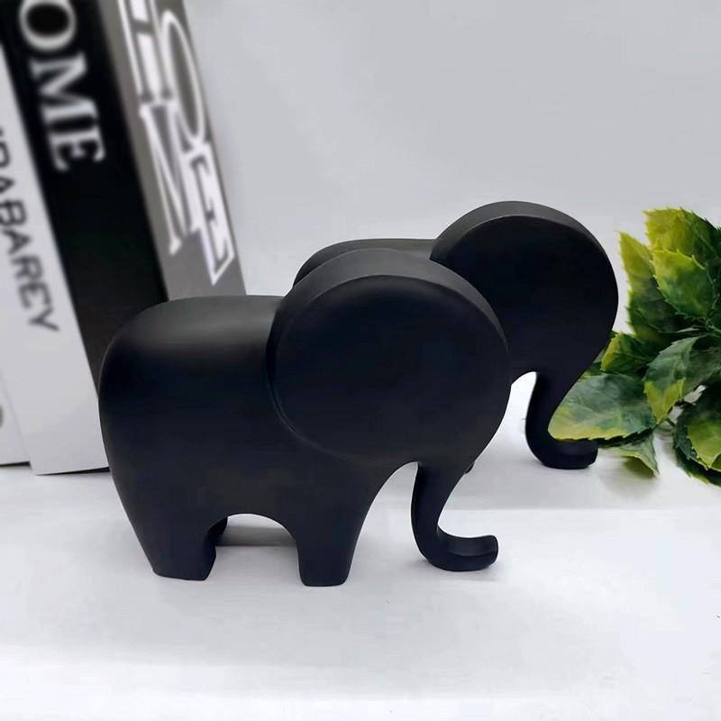 Elegant Par Elefant Resin Dekorativ Figur Modern Minimalistisk Heminredning Gåva