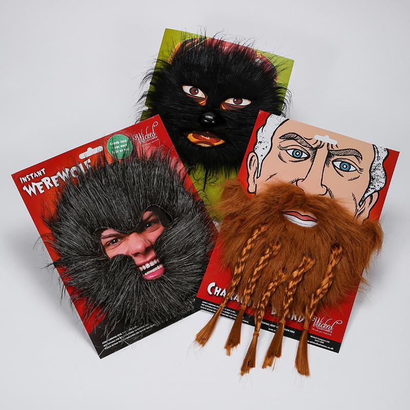Halloween Fake Beard With Monkey Design For Adults Party Costumes