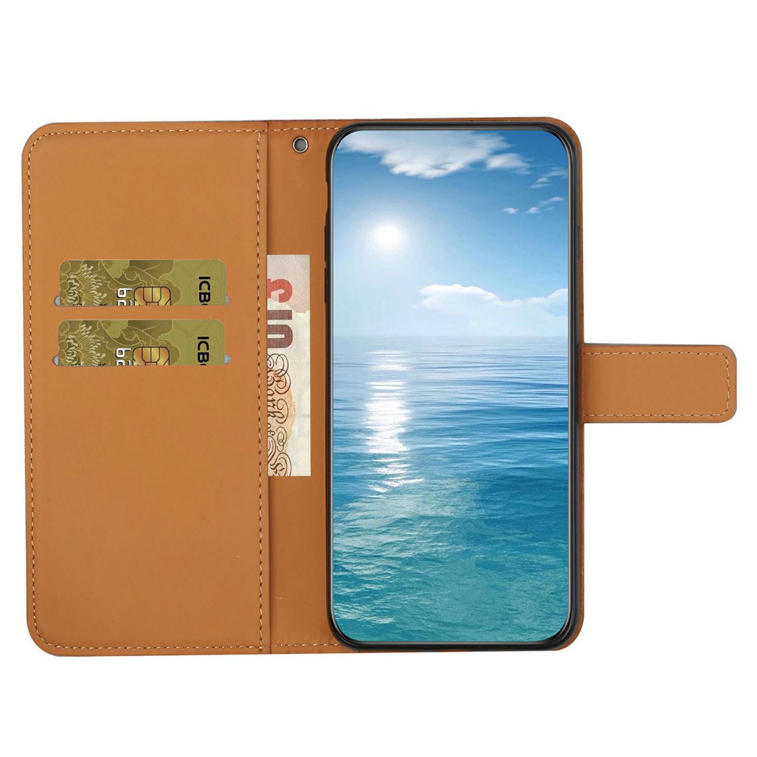 

For Samsung Galaxy A56 5G Case Leather Case Ethnic Style Wallet Phone Cover with Strap Yellow