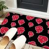 Anime Red Clouds On Black Background Office Rug Chair Mat, Game Carpet, Suitable for Front Door, Bedroom, Living Room, Desk, Holiday Gift