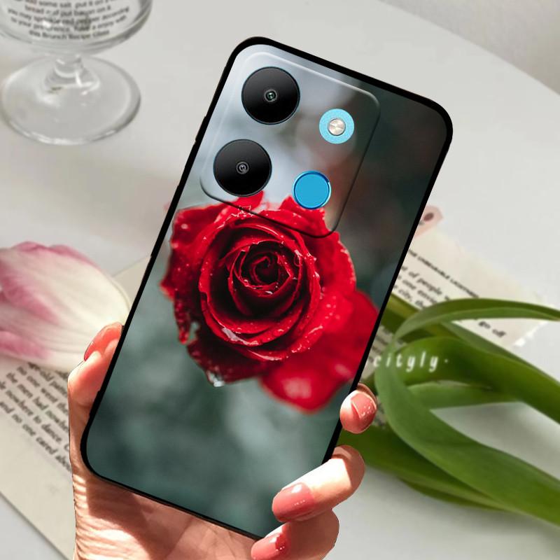 For Infinix Smart 7 Case Luxury Silicone TPU Soft Phone Black Cover Cases For Infinix Smart7 X6515 Funda Protector Coque Capa