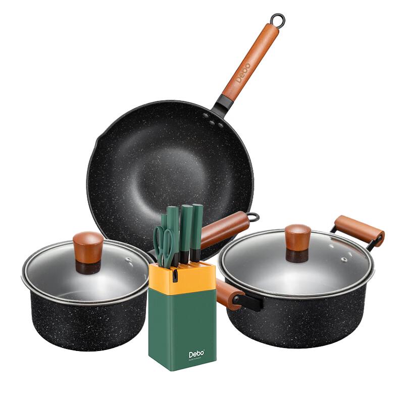 Debo Fine Iron Cookware & Knife Set